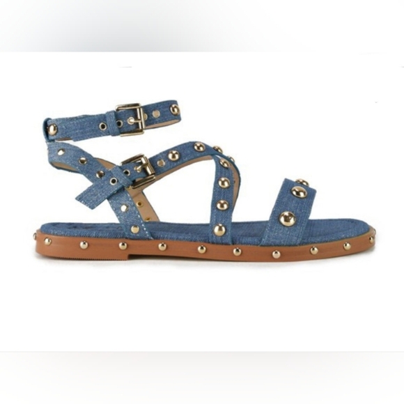 Miss Lola Shoes - Denim Sandals (Never Worn)